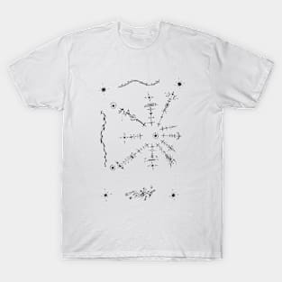 Galactic Unique Black White Abstract Art T-Shirt